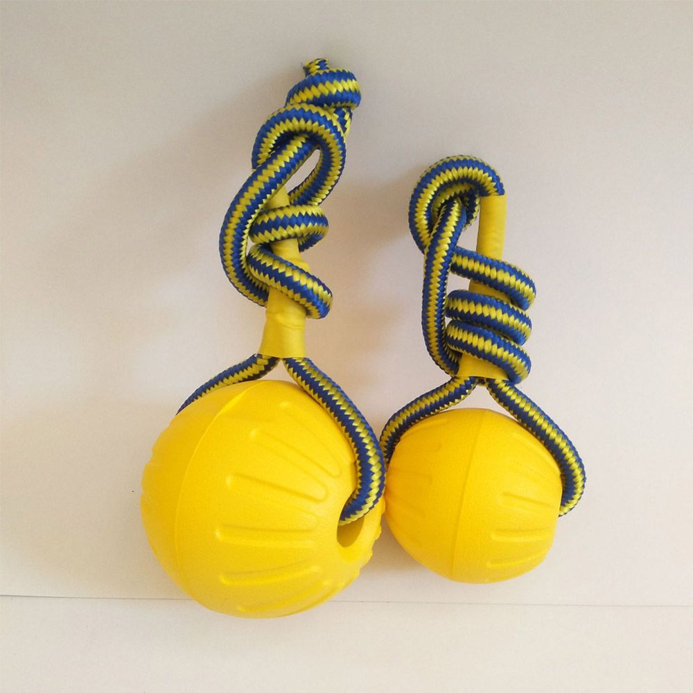 Indestructible Dog Chew Toy - 7cm/9cm Yellow Indestructible Rubber Ball Pet