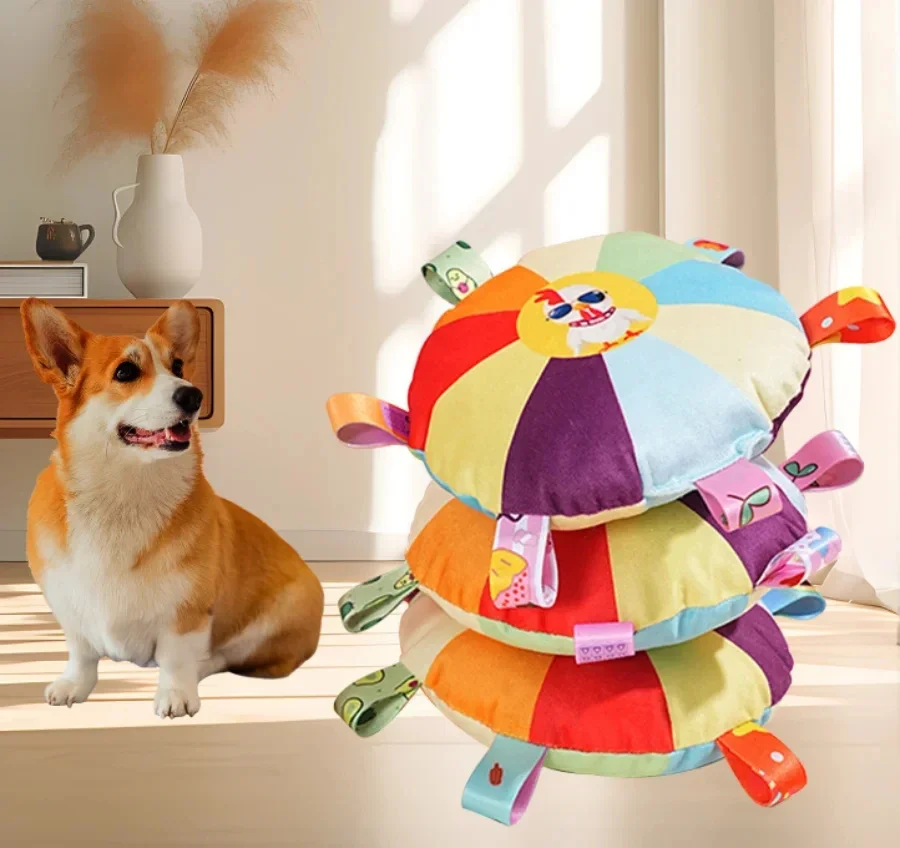 6PCS Rainbow Plush Flying Sauc - Flying Disc Dog Training Toy review and price