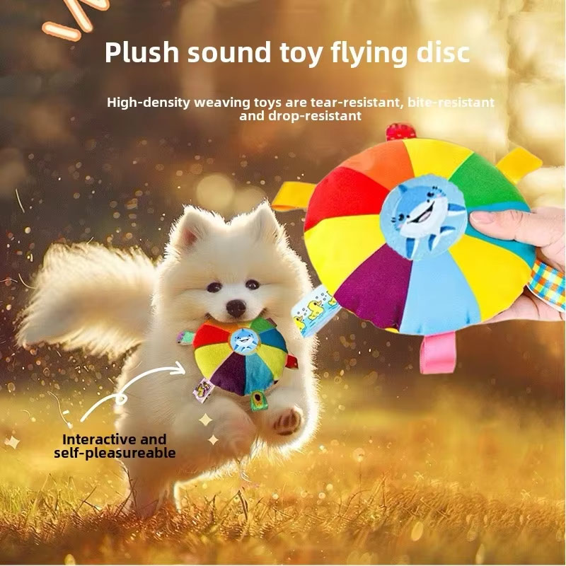 6PCS Rainbow Plush Flying Sauc - Flying Disc Dog Training Toy review and price