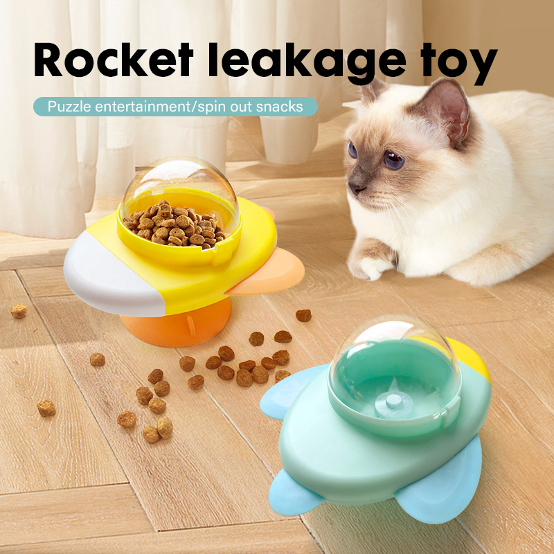 Rocket Shape Rotating Cat Dog  - Dog Puzzle Feeder Toy review and price