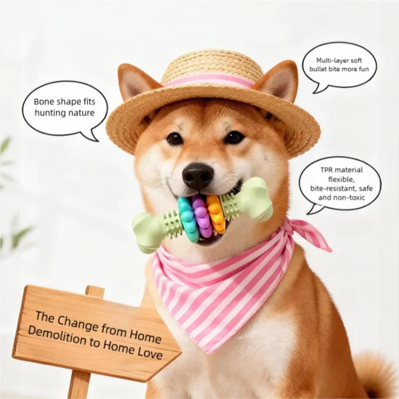 Durable TPR Dog Chew Toy Bone  - Teeth Cleaning Dog Chew Bone review and price