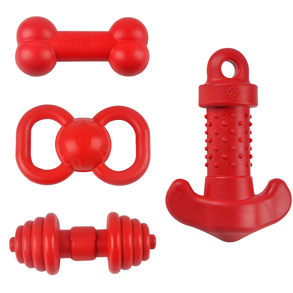Red TPR Bone Dog Chew Toy Inde - Indestructible Dog Chew Toy review and price