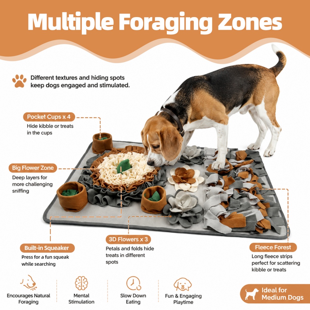 Multi-Layer Food Hiding Design - Snuffle Mat For Dogs review and price