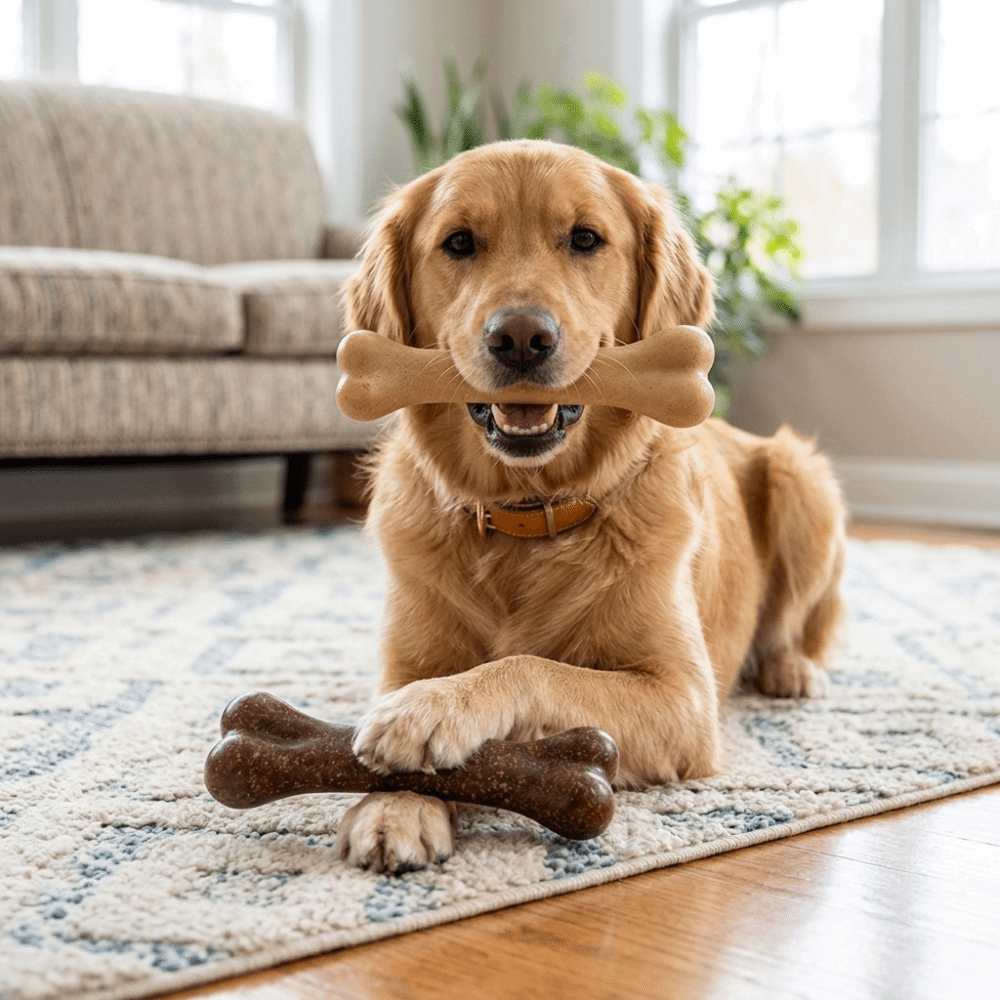 Bone Shaped Bone Chew Toy Beef - Teeth Cleaning Dog Chew Bone review and price