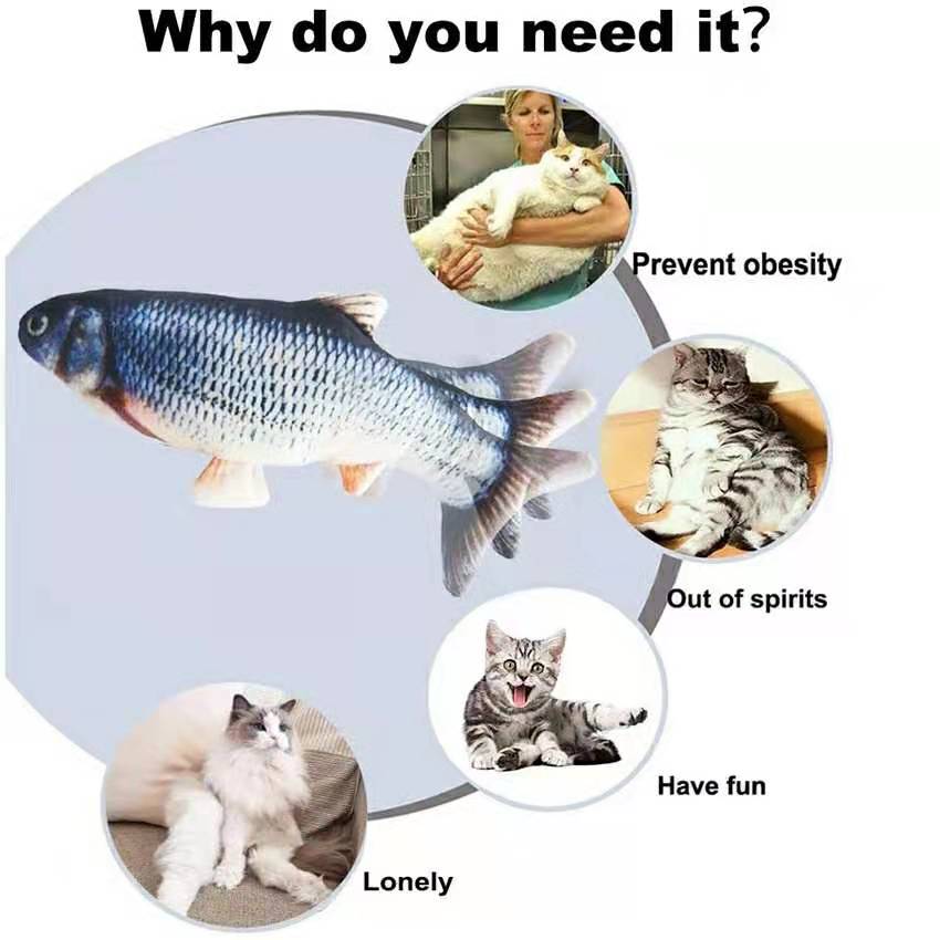 Cat Toys Fish USB Charger Fish - Electric Floppy Fish Dog Toy review and price