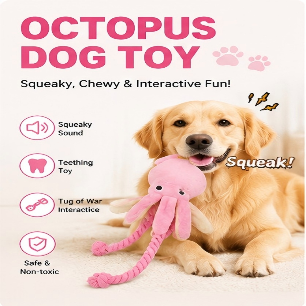 Giant Plush Octopus Dog Chew T - Dog Rope Toy Aggressive Chewers review and price