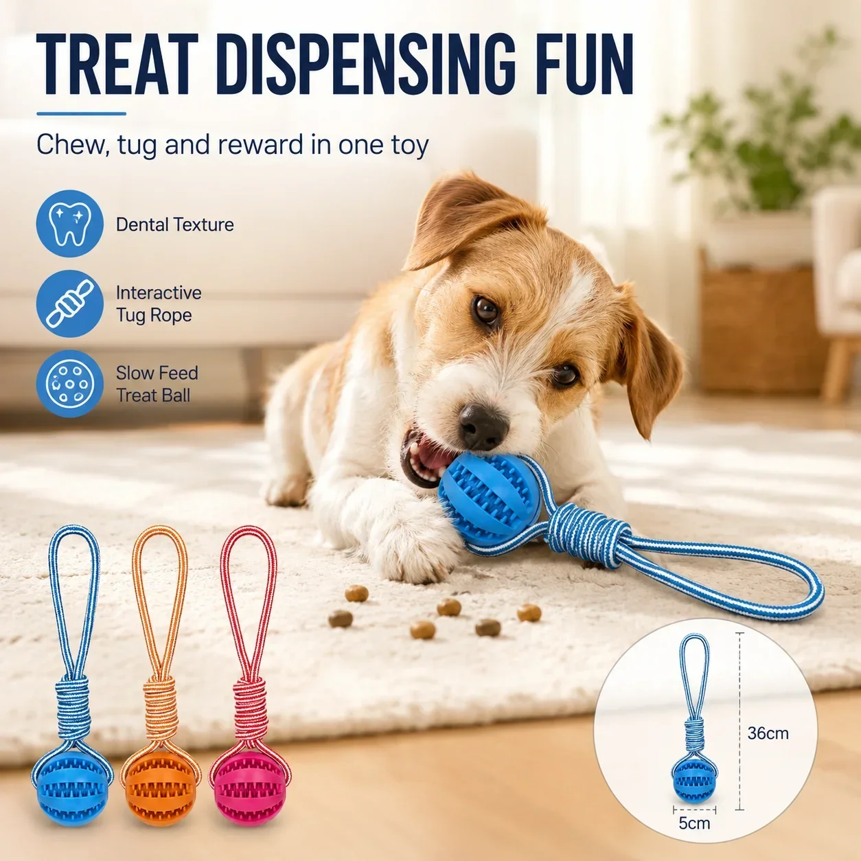 Leaky Rubber Dog Ball Toy, Int - Rubber Treat Dispensing Dog Toy review and price