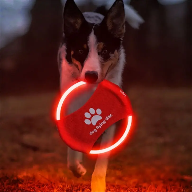 Dog Toy LED Glowing Rechargeab - Flying Disc Dog Training Toy review and price