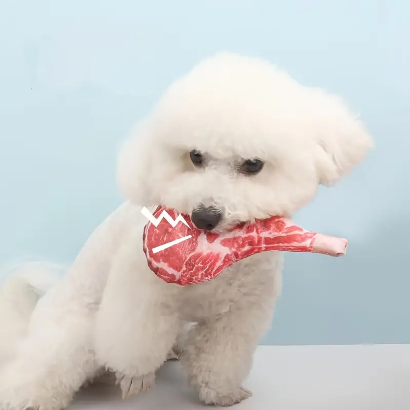 Simulated Steak Squeaky Dog To - Teeth Cleaning Dog Chew Bone review and price