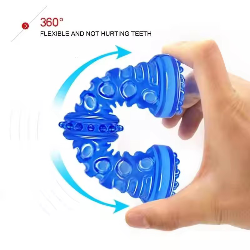 Squeaky Rubber Dog Chew Toy Bi - Teeth Cleaning Dog Chew Bone review and price