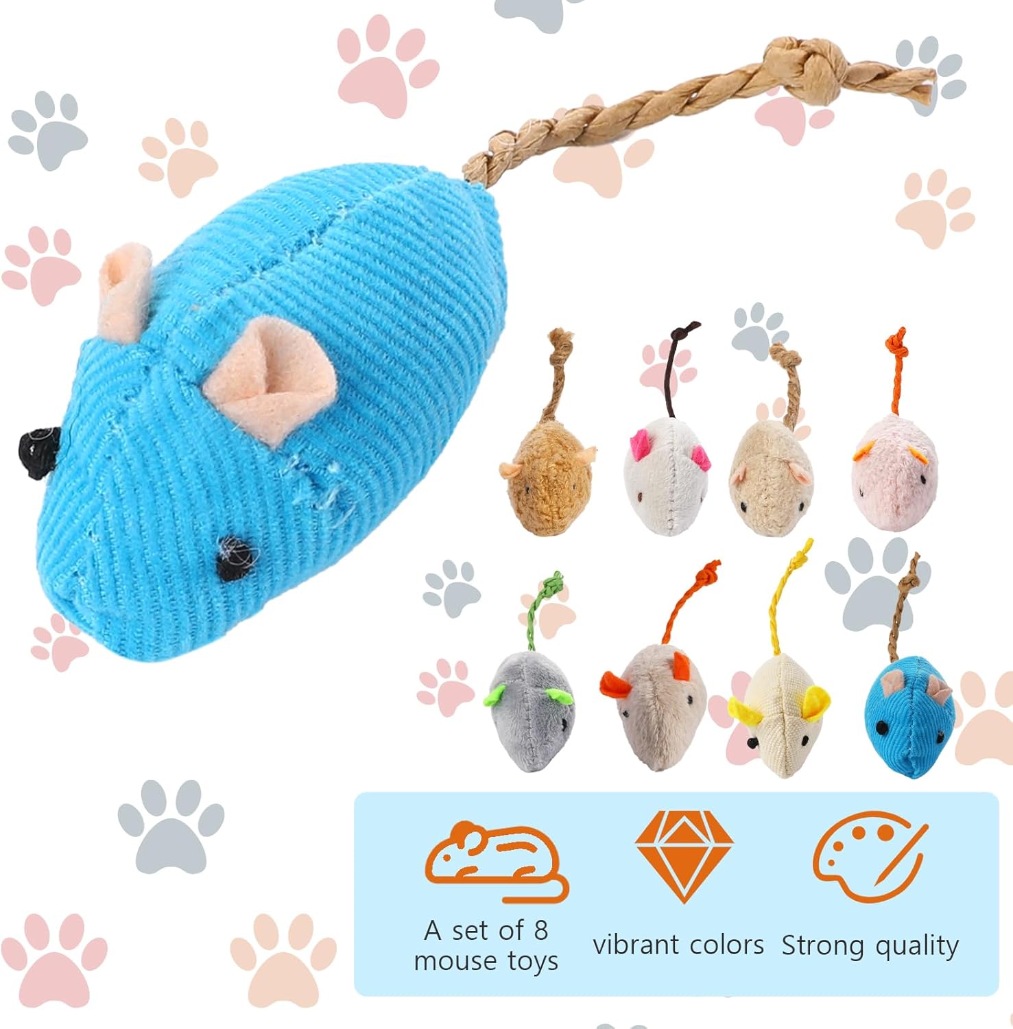8 Randomly packed interactive  - Catnip Interactive Plush Mouse review and price