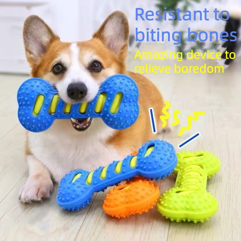 Durable Rubber Dog Chew Toy Sq - Teeth Cleaning Dog Chew Bone review and price