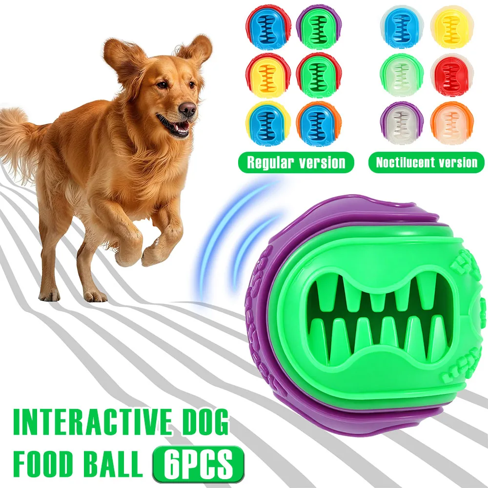 6Pcs Interactive Dog Food Ball - Rubber Treat Dispensing Dog Toy review and price