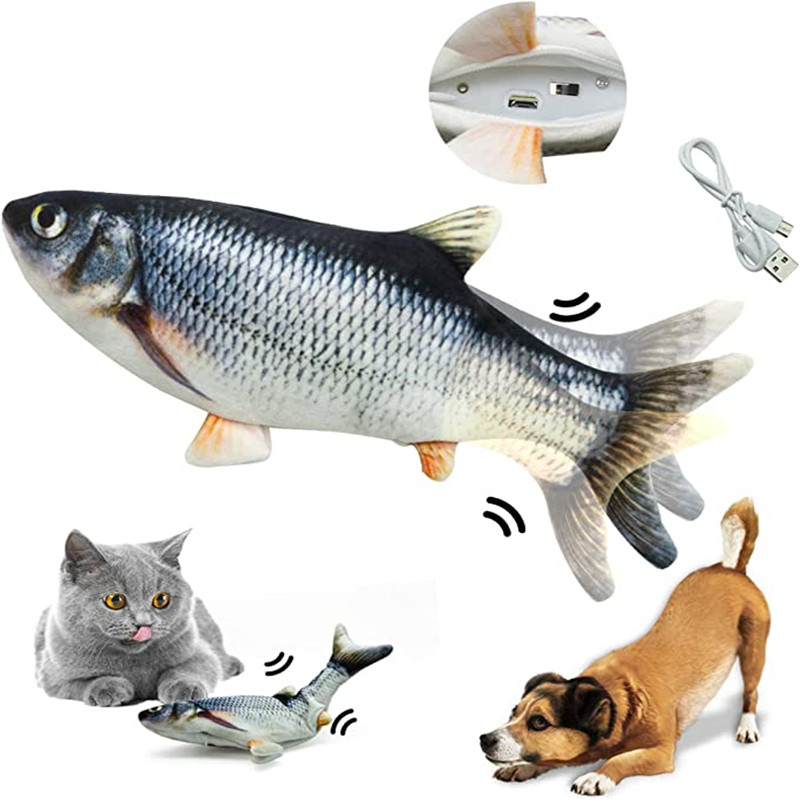 Cat Toys Fish USB Charger Fish - Electric Floppy Fish Dog Toy review and price