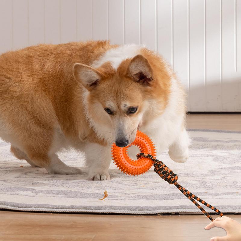 Squeaky Toys For Dogs Spiky Ri - Dog Rope Toy Aggressive Chewers review and price
