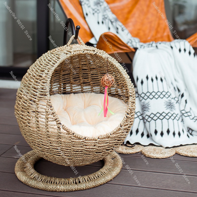 Rattan Cat Hanging Basket Bed  - Pet Beds review and price