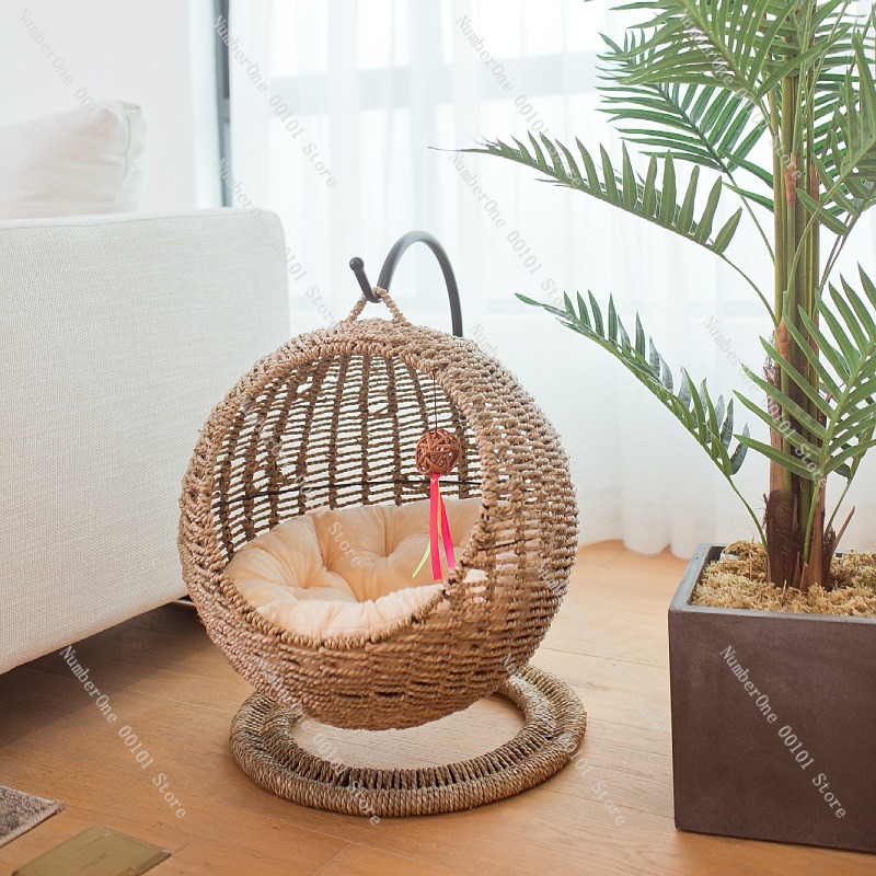 Rattan Cat Hanging Basket Bed  - Pet Beds review and price