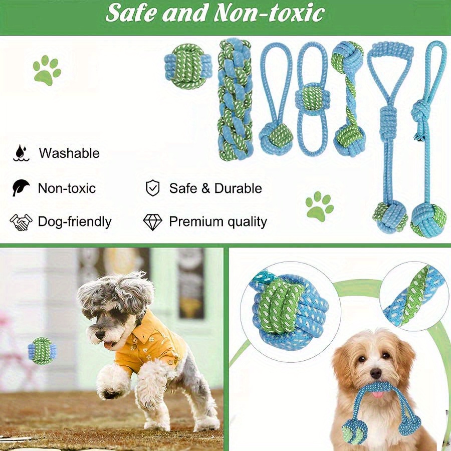 7pcs  Interactive Knot Toys Du - Dog Rope Toy Aggressive Chewers review and price
