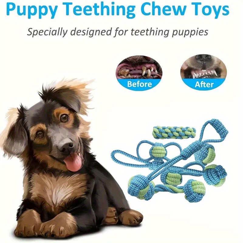 7pcs  Interactive Knot Toys Du - Dog Rope Toy Aggressive Chewers review and price