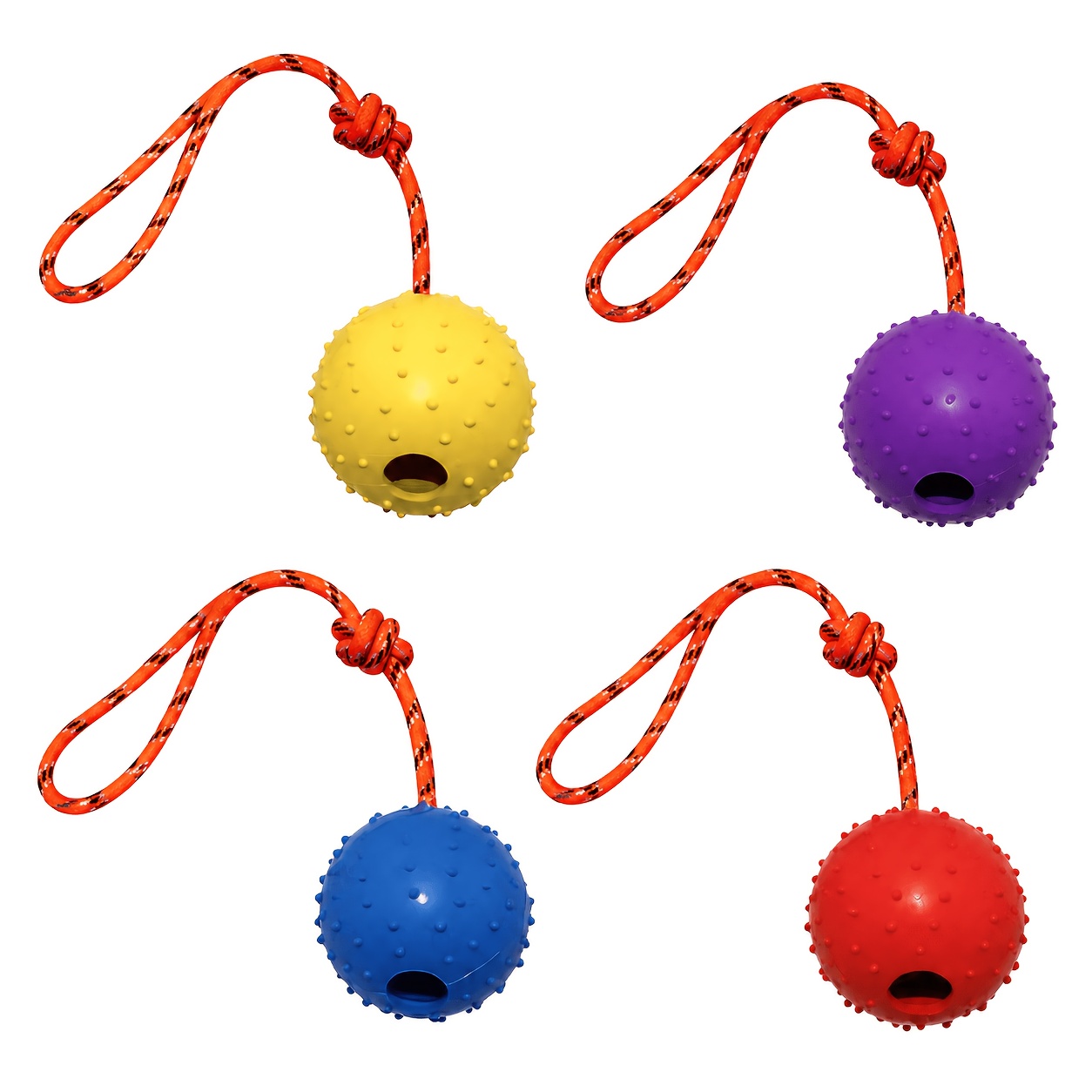 2-Pack Durable Rubber Dog Ball - Dog Rope Toy Aggressive Chewers review and price