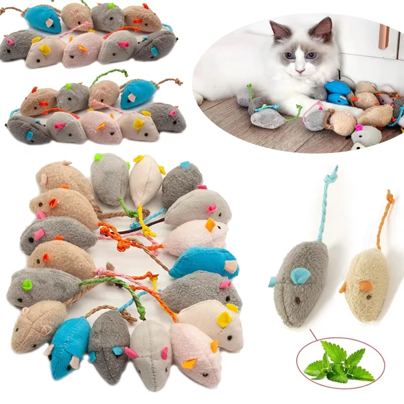 5pcs Rattle Cat Mouse Toys Als - Catnip Interactive Plush Mouse review and price