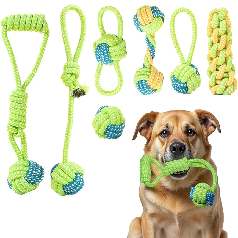 1/7 Pack Heavy Duty Dog Tug Ro - Dog Rope Toy Aggressive Chewers review and price