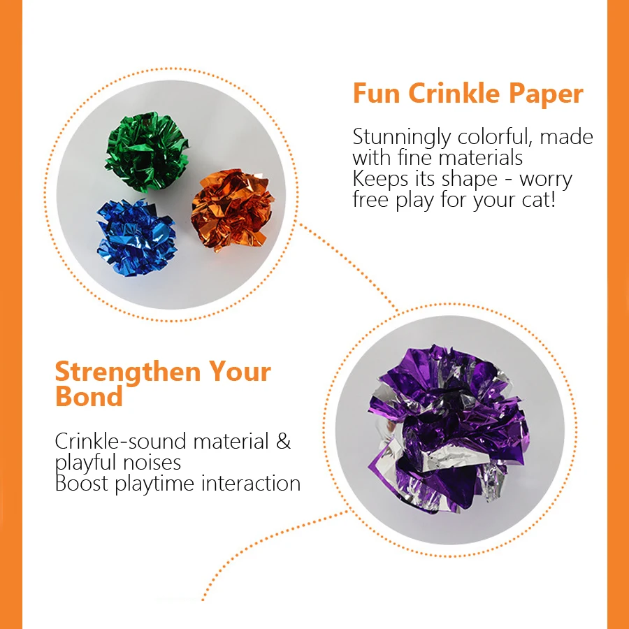 5/10Pcs Crinkle Ball Cat Toys  - Laser Pointer Cat Toy Automatic review and price
